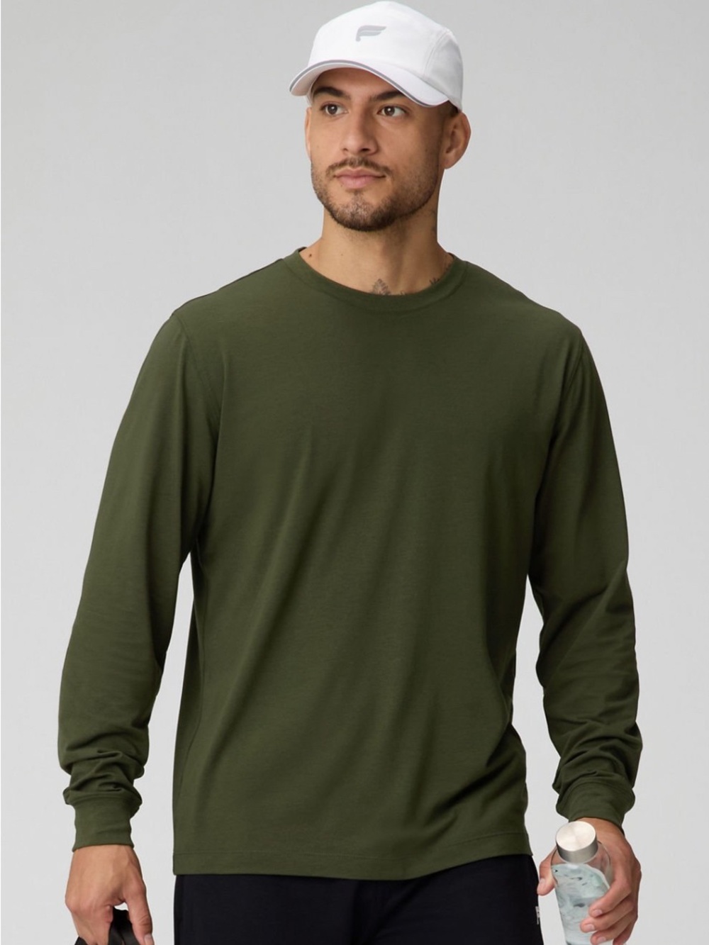 Fabletics long sleeve men’s olive green shirt